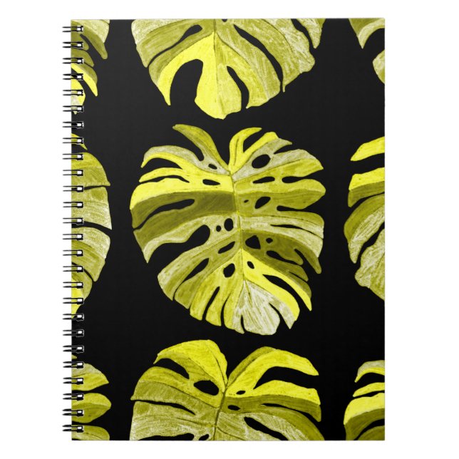 Cuaderno Patrón creativo sin fisuras con hojas tropicales y (Frente)
