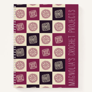 Cuaderno Patrón cuadrado de granito de crochet personalizad