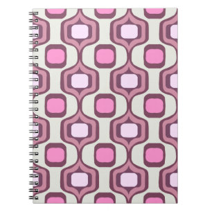 Cuaderno Patrón cuadrado geométrico con mano retro mínimo