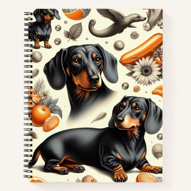 Cuaderno Patrón Cute Dachshund (Anverso)