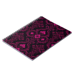 Cuaderno Patrón damasco gótico púrpura y negro