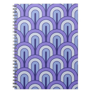 Cuaderno Patrón de abanico geométrico gradado retro