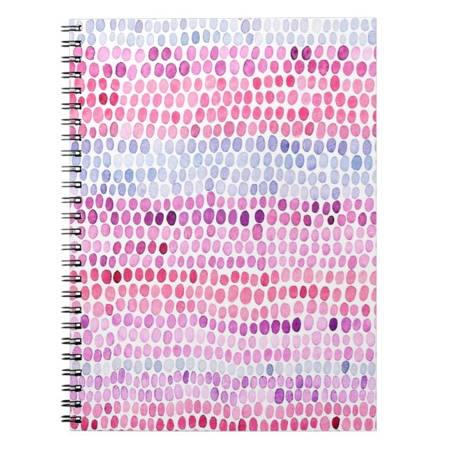 Cuaderno Patrón de acuarela a rayas sin inconveniente. Rosa (Frente)