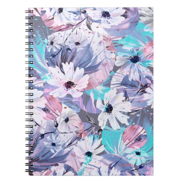 Cuaderno Patrón de acuarela creativo y transparente de las  (Frente)