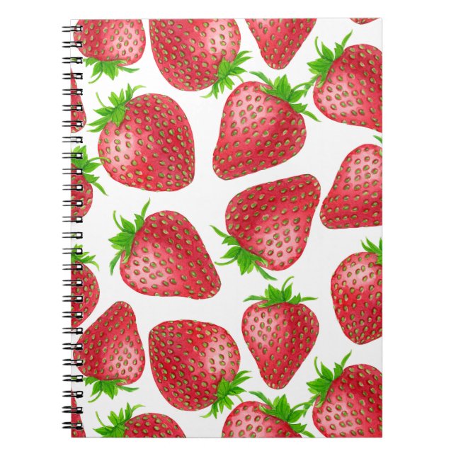 Cuaderno Patrón de acuarela de fresas (Frente)