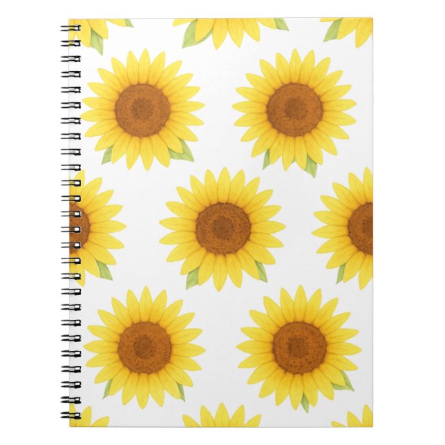 Cuaderno Patrón de acuarela de girasol (Frente)