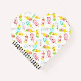 Cuaderno Patrón de acuarela de helado. ¡Hola verano!