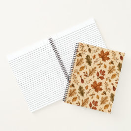 Cuaderno Patrón de acuarela de hojas de otoño