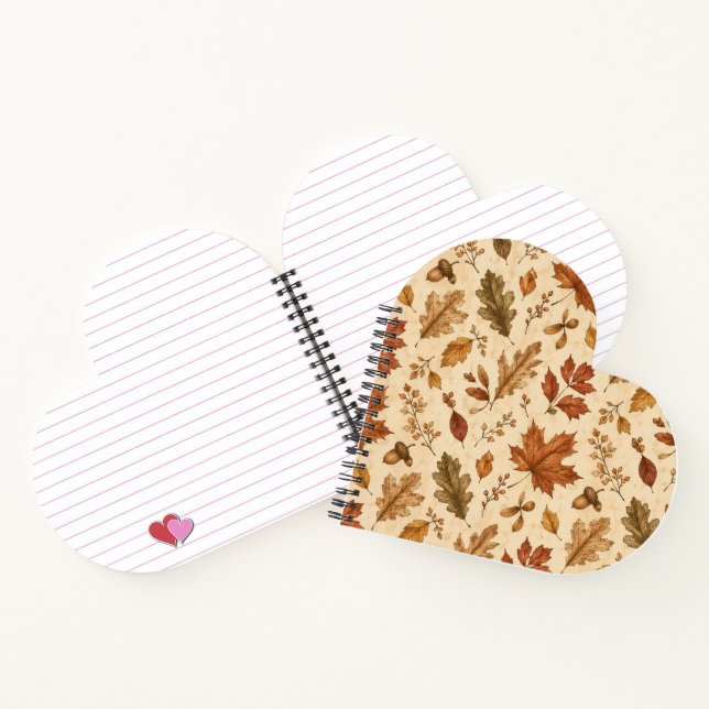 Cuaderno Patrón de acuarela de hojas de otoño  (Interior)