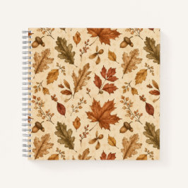 Cuaderno Patrón de acuarela de hojas de otoño