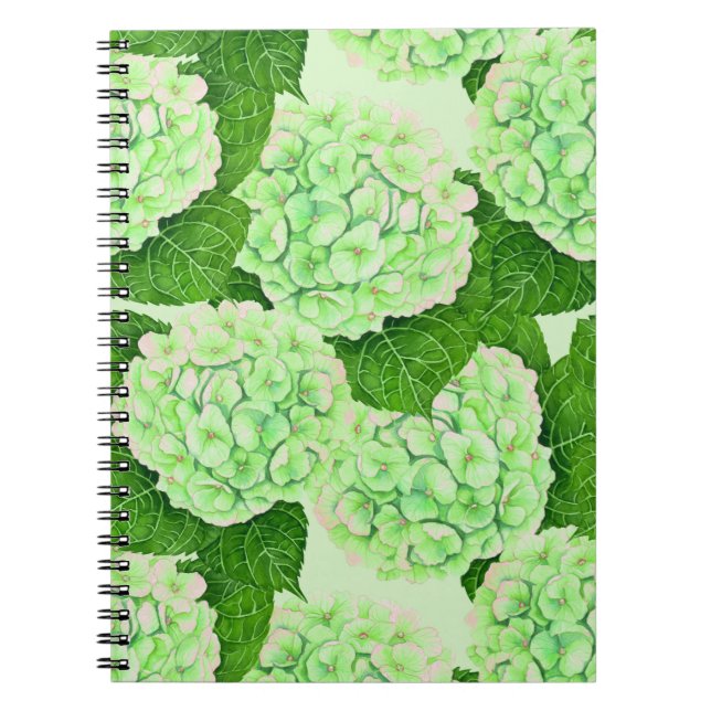 Cuaderno Patrón de acuarela de Hydrangea (Frente)