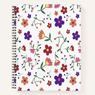 Cuaderno Patrón de acuarela de la flor de primavera colorid