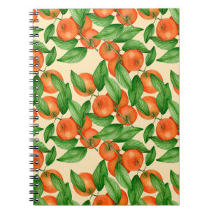 Cuaderno Patrón de acuarela de mandarina