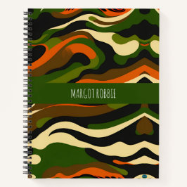 Cuaderno Patrón de acuarela de ondas de camuflaje