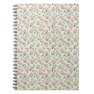 Cuaderno Patrón de acuarela de rosa rosa sin fisuras