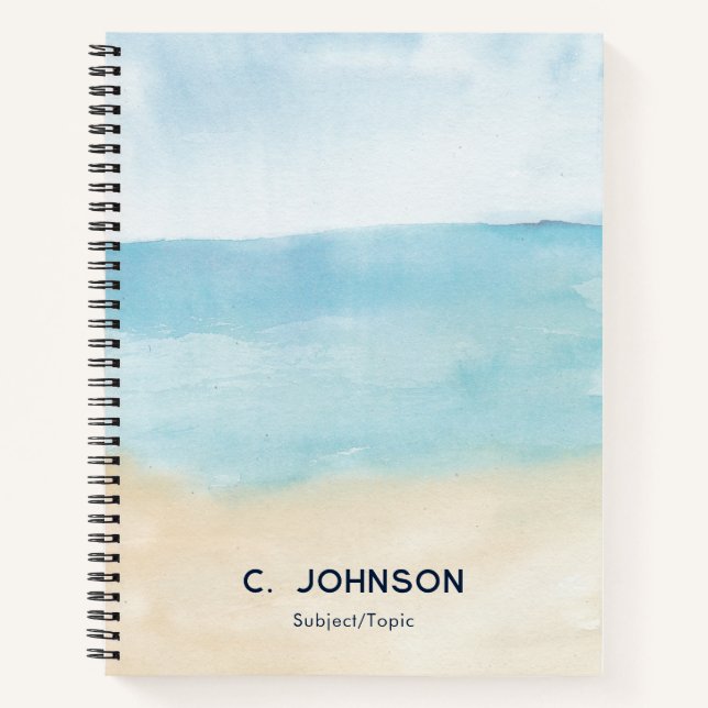 Cuaderno Patrón de Acuarela Elegante Personalizado (Anverso)