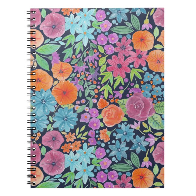 Cuaderno Patrón de acuarela floral (Frente)