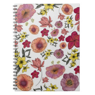 Cuaderno Patrón de acuarela floral botánica 1.0