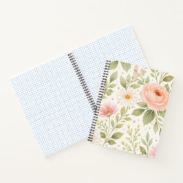 Cuaderno Patrón de Acuarela Floral Suave