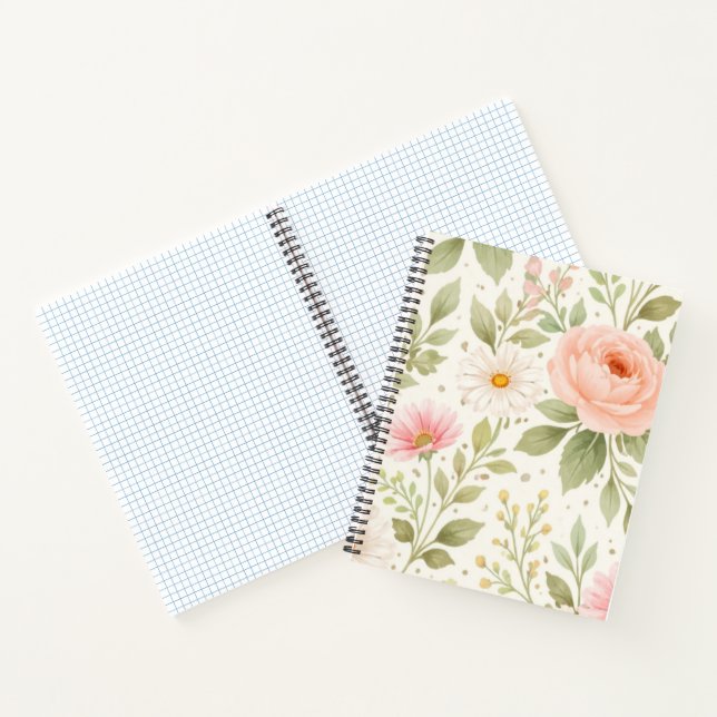 Cuaderno Patrón de Acuarela Floral Suave   (Interior)