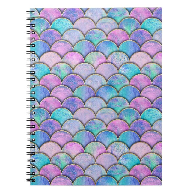 Cuaderno Patrón de acuarela japonés de escala de sirena (Frente)