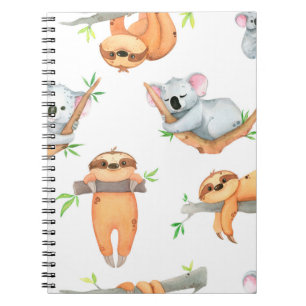 Cuaderno Patrón de acuarela pintado a mano trópico lindo an