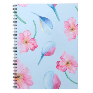 Cuaderno Patrón de acuarela sin costura dibujado a mano con