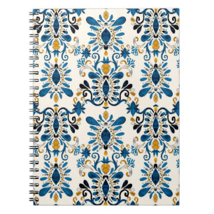 Cuaderno Patrón de acuarela sin fisuras con ikat. Ojo de ti