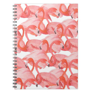 Cuaderno Patrón de acuarela sin foco con flamencos