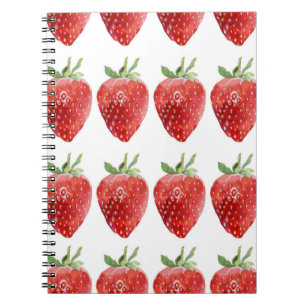 Cuaderno Patrón de acuarela sin mar con fresas