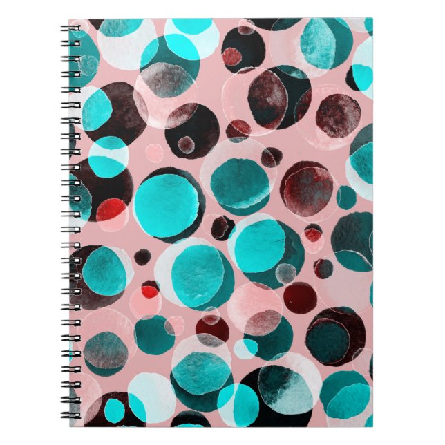Cuaderno Patrón de acuarela transparente con puntos de polk (Frente)