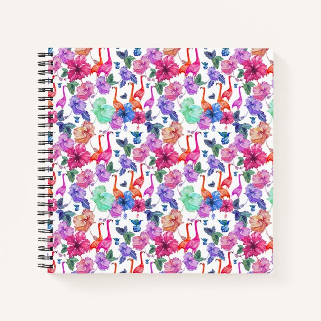 Cuaderno Patrón de acuarela tropical (Anverso)