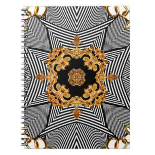 Cuaderno Patrón de adorno del barroco dorado y de las caden