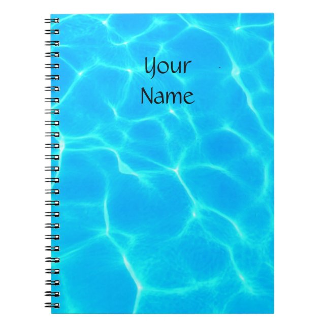 Cuaderno Patrón de agua Aqua con ondas reflectantes (Frente)
