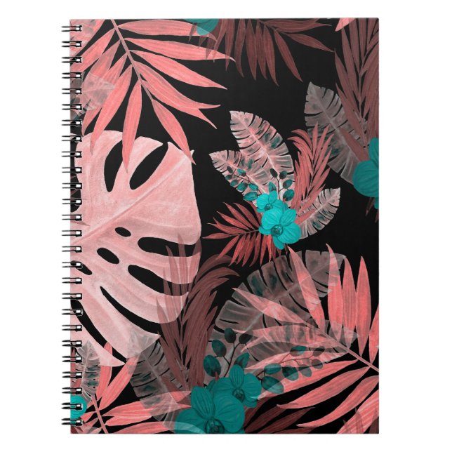 Cuaderno Patrón de Agua Orquídea Tropical Sin Semillas (Frente)