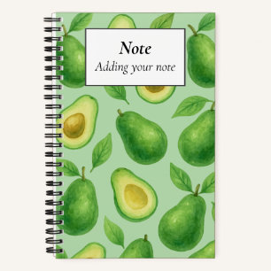 Cuaderno Patrón de aguacate lindo Regalo de fruta estétic