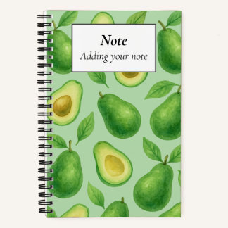 Cuaderno Patrón de aguacate lindo | Regalo de fruta estétic