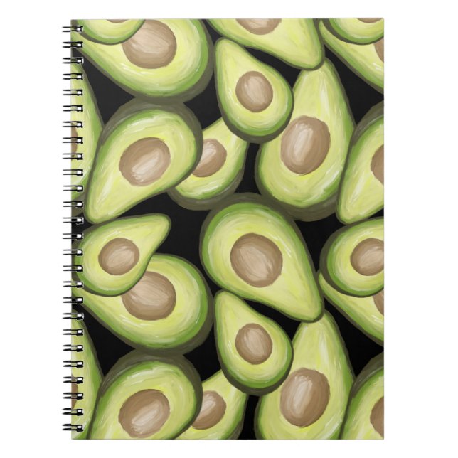 Cuaderno Patrón de aguacate vegan de corte fresco Gourmet (Frente)