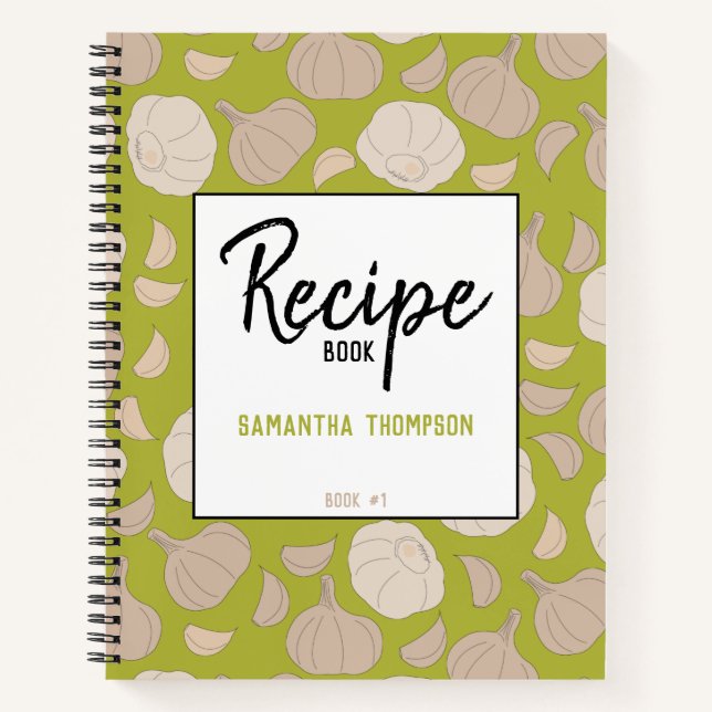Cuaderno Patrón de ajo - Receta de clavos de ajo y bombilla (Anverso)