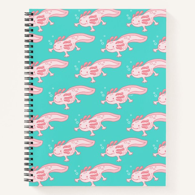 Cuaderno Patrón de Ajolote Rosa (Anverso)