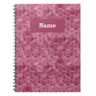 Cuaderno Patrón de ajuste de burbujas rosa personalizado