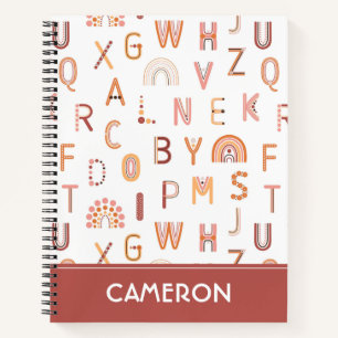 Cuaderno Patrón de alfabeto arcoiris diverso