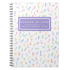 Cuaderno Patrón de alfabeto lindo - Niños o maestro