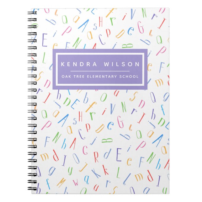 Cuaderno Patrón de alfabeto mate - niños o profesores (Frente)