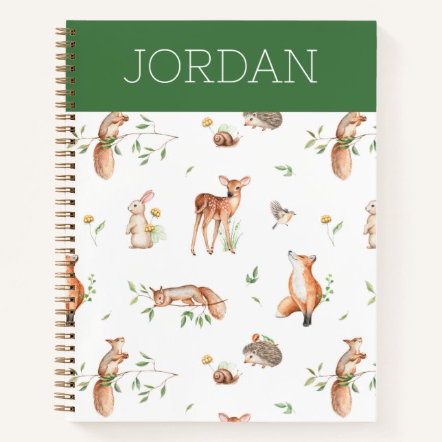 Cuaderno Patrón de amigos animales de Woodland (Anverso)