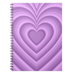 Cuaderno Patrón de amor cardíaco hipnótico púrpura