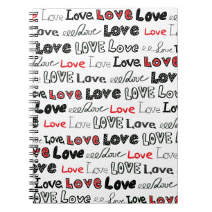 Cuaderno Patrón de Amor sin Marea. Letras escritas a mano d