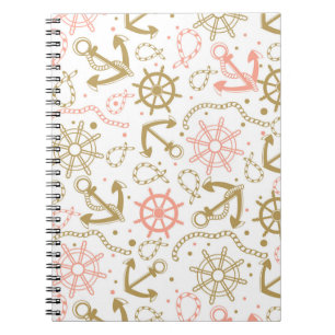 Cuaderno Patrón de ancla dorada
