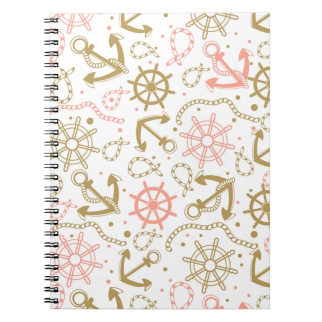 Cuaderno Patrón de ancla dorada (Frente)