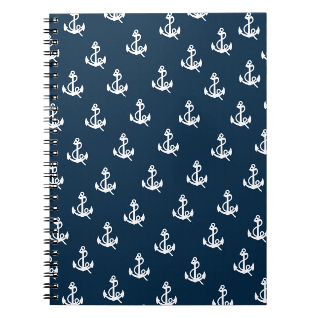 Cuaderno Patrón de anclaje náutico azul de la marina (Frente)